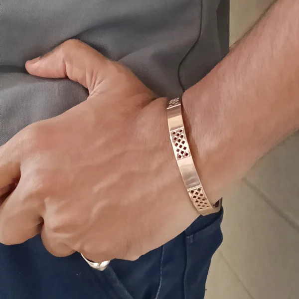 Rose Gold Plated Kada For Men & Boys - Image 5