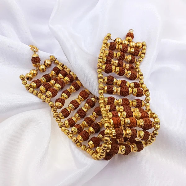 Gold Plated Rudraksha Bracelet For Men & Boys