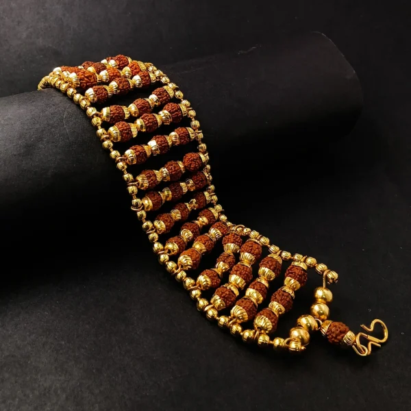 Gold Plated Rudraksha Bracelet For Men & Boys - Image 4