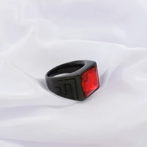 Black Plated Ring For Men.