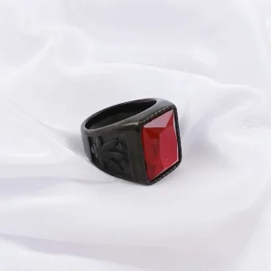 Black Plated Ring For Men.