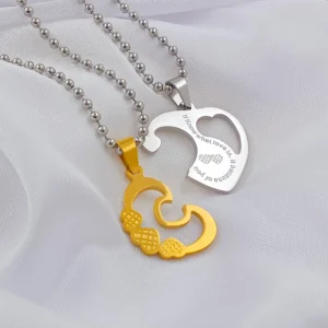 Silver Plated Chain With Love Pendant For Couple’s.