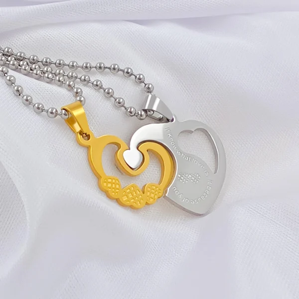 Silver Plated Chain With Love Pendant For Couple’s.