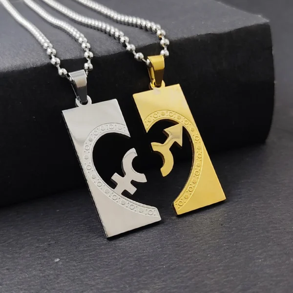 Silver Plated Chain With Love Pendant For Couple’s. - Image 4