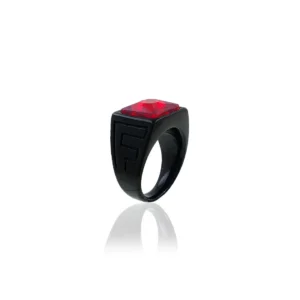 Black Plated Ring For Men.
