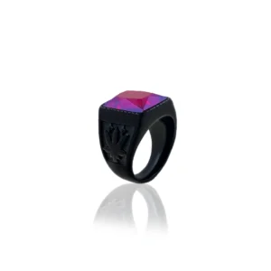 Black Plated Ring For Men.