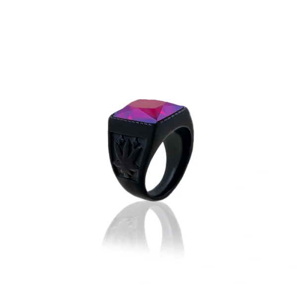 Black Plated Ring For Men.