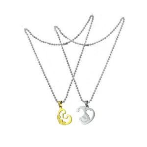 Silver Plated Chain With Love Pendant For Couple’s.