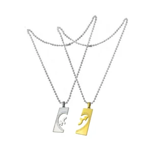 Silver Plated Chain With Love Pendant For Couple’s.