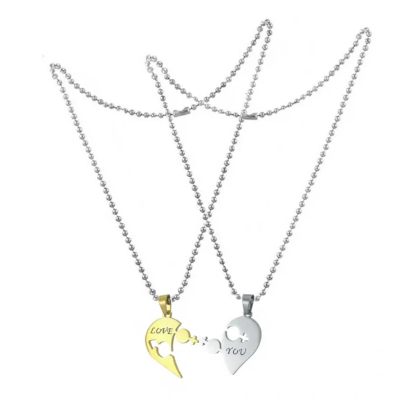 Silver Plated Chain With Love Pendant For Couple's. - Image 5