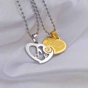 Silver Plated Chain With Love Pendant For Couple’s.
