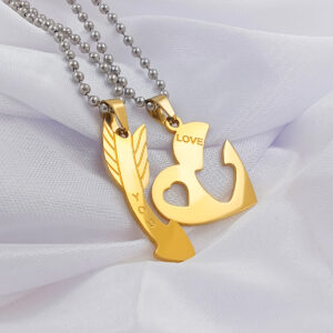 Silver Plated Chain With Love Pendant For Couple’s.
