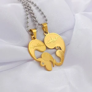 Silver Plated Chain With Love Pendant For Couple’s.