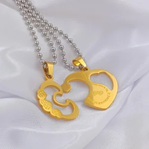 Silver Plated Chain With Love Pendant For Couple’s.