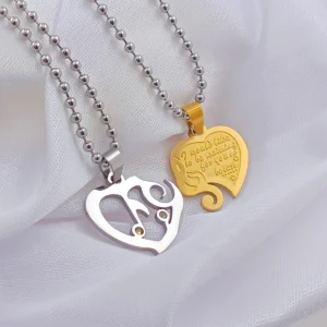 Silver Plated Chain With Love Pendant For Couple’s.