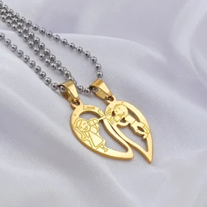 Silver Plated Chain With Love Pendant For Couple’s.
