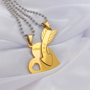 Silver Plated Chain With Love Pendant For Couple’s.
