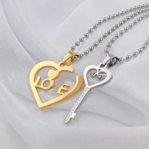 Silver Plated Chain With Love Pendant For Couple’s.