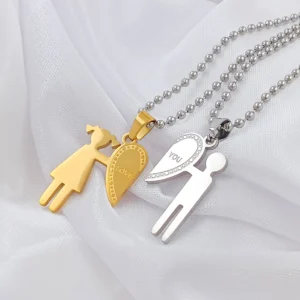 Silver Plated Chain With Love Pendant For Couple’s.
