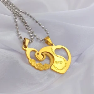 Silver Plated Chain With Love Pendant For Couple’s.