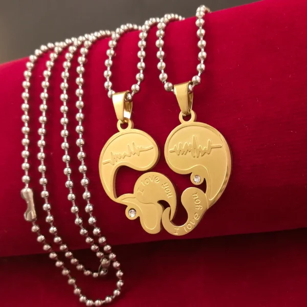 Silver Plated Chain With Love Pendant For Couple’s. - Image 4