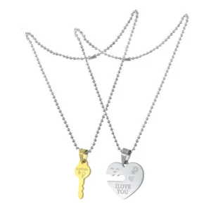 Silver Plated Chain With Love Pendant For Couple’s.