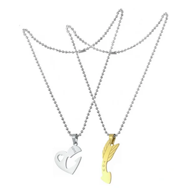 Silver Plated Chain With Love Pendant For Couple’s. - Image 6