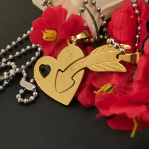 Silver Plated Chain With Love Pendant For Couple’s.