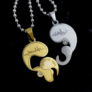 Silver Plated Chain With Love Pendant For Couple’s.