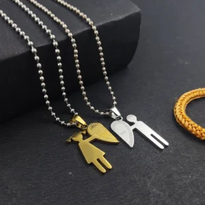 Silver Plated Chain With Love Pendant For Couple’s.