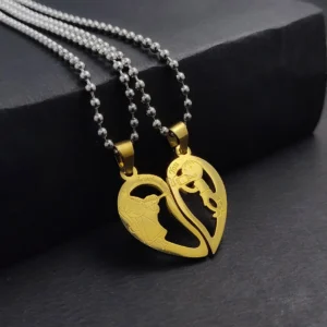 Silver Plated Chain With Love Pendant For Couple’s.