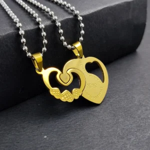 Silver Plated Chain With Love Pendant For Couple’s.