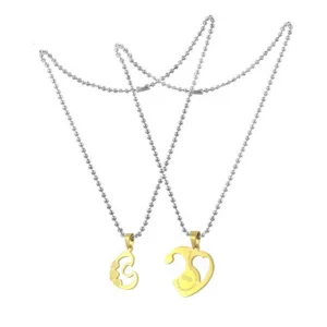 Silver Plated Chain With Love Pendant For Couple’s.