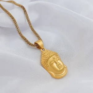 Elegant Gold Plated Buddha Pendant with gold chain for Men and Boys