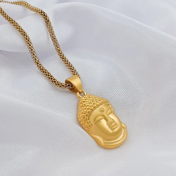 Elegant Gold Plated Buddha Pendant with gold chain for Men and Boys - Image 4
