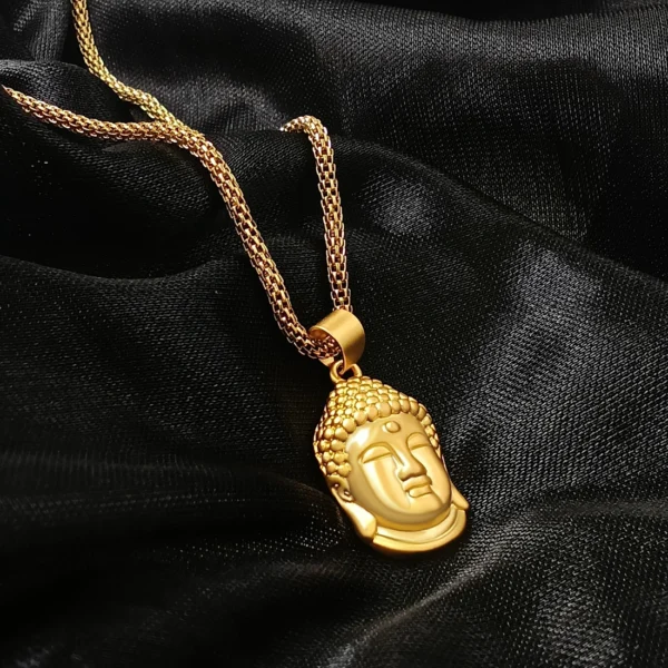 Elegant Gold Plated Buddha Pendant with gold chain for Men and Boys