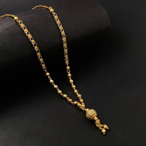 Exquisite Gold-Plated Double-Layered Mangalsutra with Intricate Beadwork