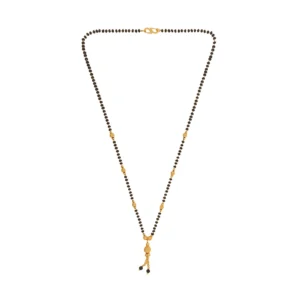 Daily Wear Gold-Plated Traditional Double-Strand Mangalsutra with Black Beads