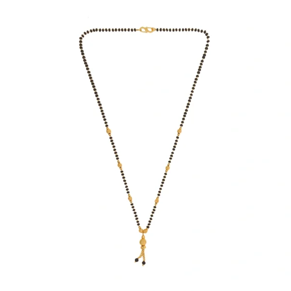Daily Wear Gold-Plated Traditional Double-Strand Mangalsutra with Black Beads - Image 4