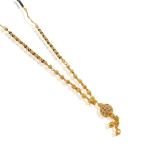 Exquisite Gold-Plated Double-Layered Mangalsutra with Intricate Beadwork