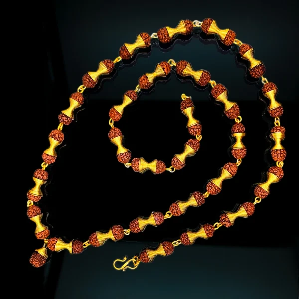 Gold Plated Rudraksha Chain For Men’s & Boy’s. - Image 4
