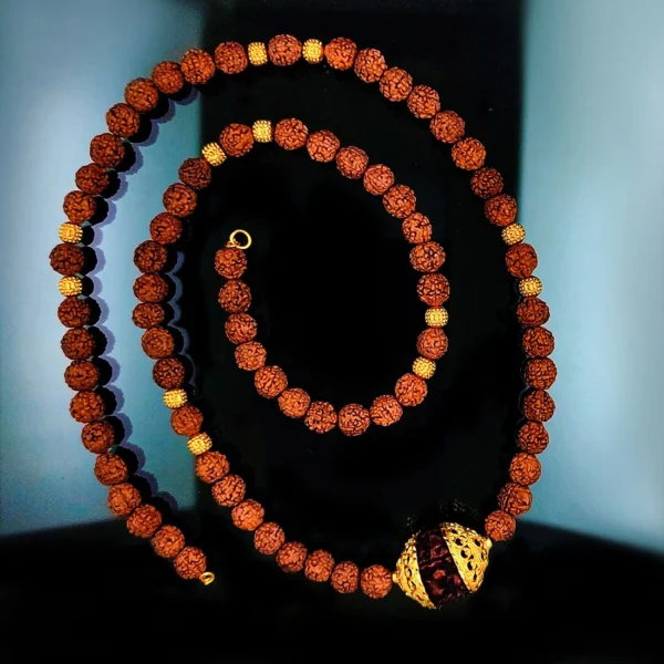 Gold Plated Rudraksha Chain For Men’s & Boy’s. - Image 4