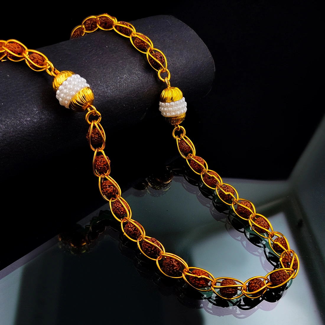 Gold Plated Rudraksha Chain For Men’s & Boy’s.