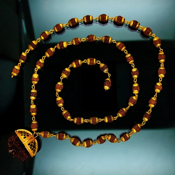 Gold Plated Rudraksha Chain For Men’s & Boy’s. - Image 3