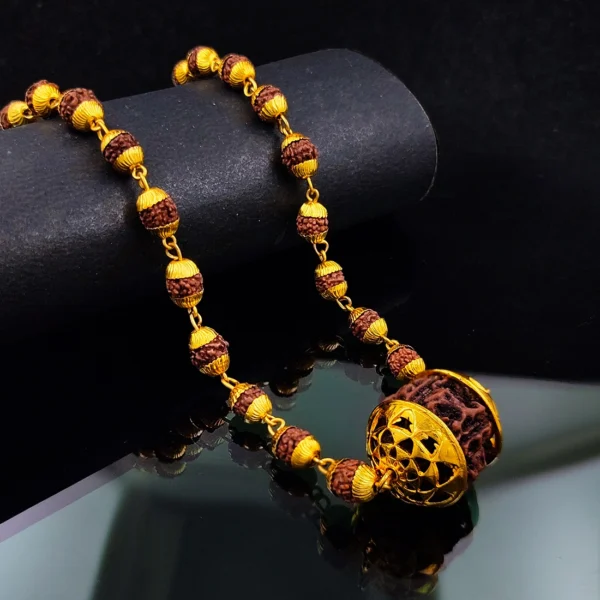 Gold Plated Rudraksha Chain For Men’s & Boy’s.