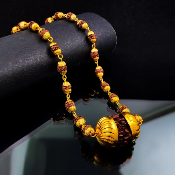 Gold Plated Rudraksha Chain For Men’s & Boy’s.