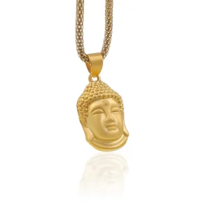 Elegant Gold Plated Buddha Pendant with gold chain for Men and Boys