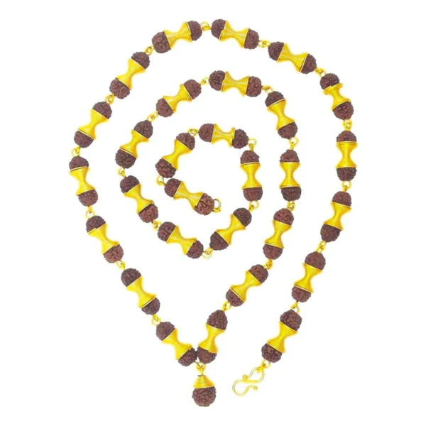 Gold Plated Rudraksha Chain For Men’s & Boy’s. - Image 3