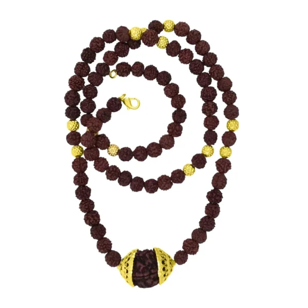 Gold Plated Rudraksha Chain For Men’s & Boy’s. - Image 3