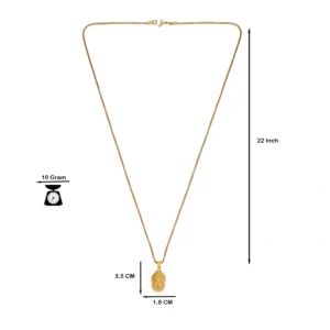Elegant Gold Plated Buddha Pendant with gold chain for Men and Boys